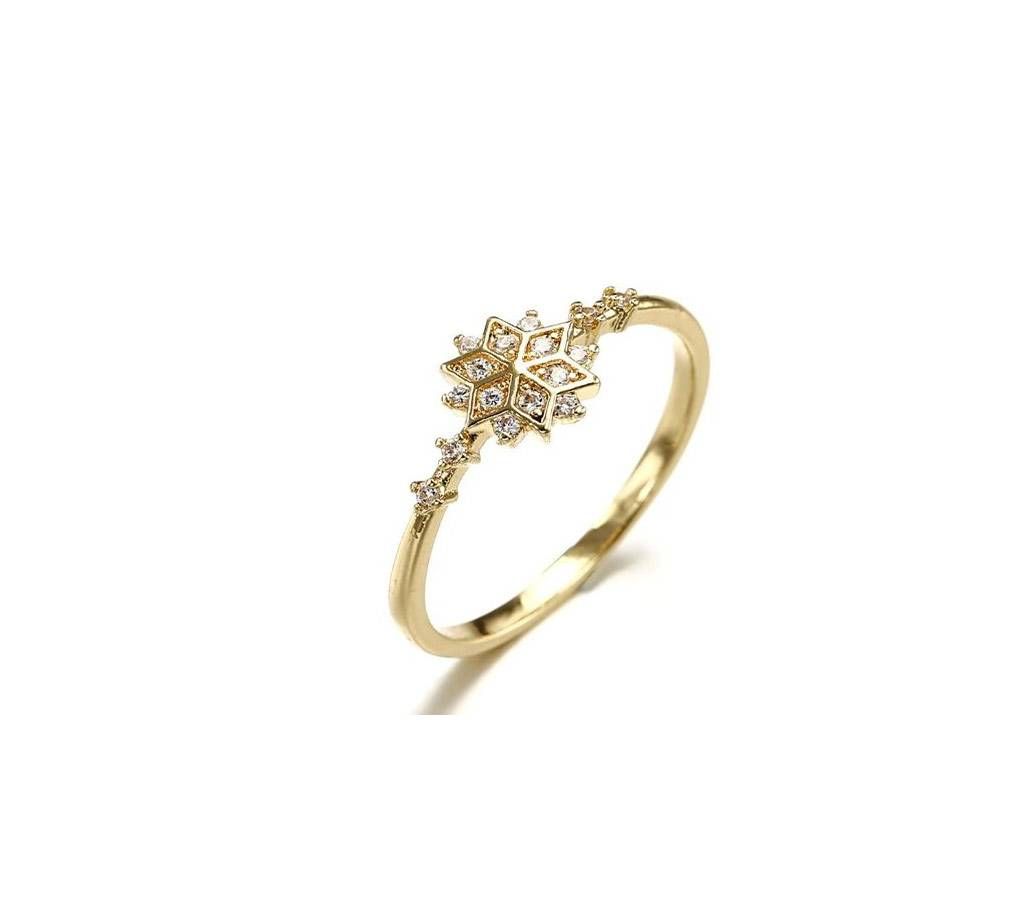 Cute Womens Snowflake Crystal Rings