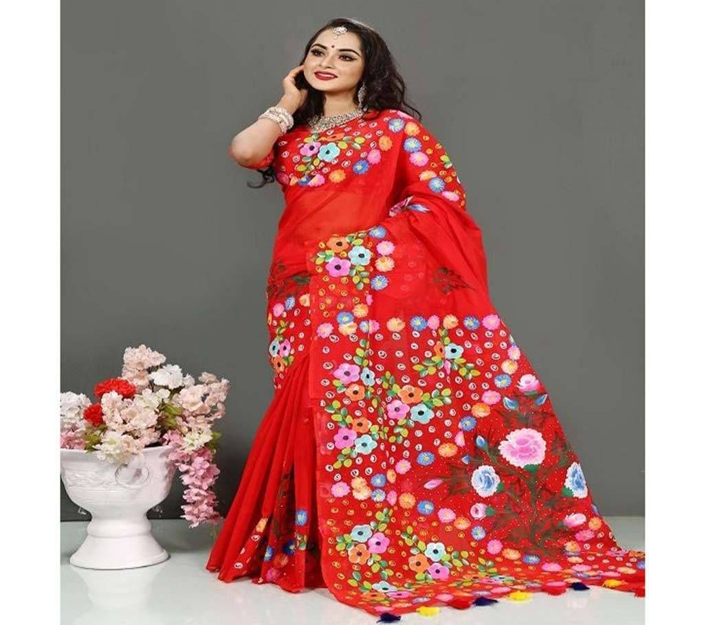 Boishakhi Pure Muslin Silk With Hand Paint Saree