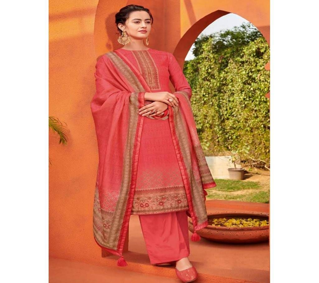 Varsha Urban Vogue Unstitched Embroidery Cotton Three Piece