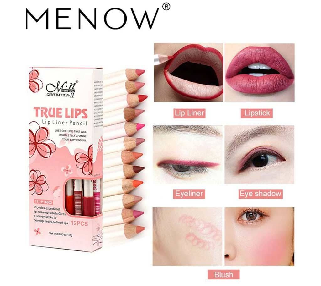 12pcs Waterproof 12 Colors Menow Lip Liner Pencil - China