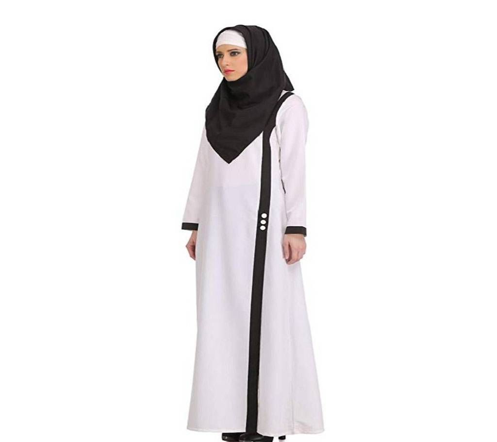 White & Black China Linen  Borka For Women