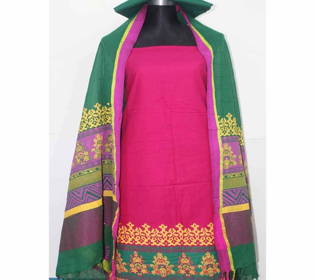  Jacquard fabric screen print With handlum dupatta