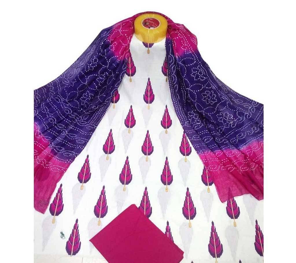 Unstitched skin printed cotton salwar kameez st-1020