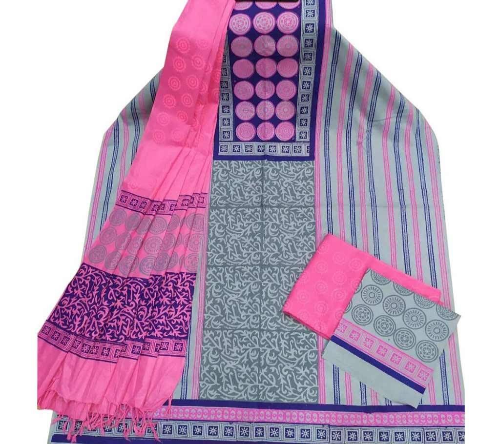 Unstitched Block Printed Cotton Salwar kameez fs-1
