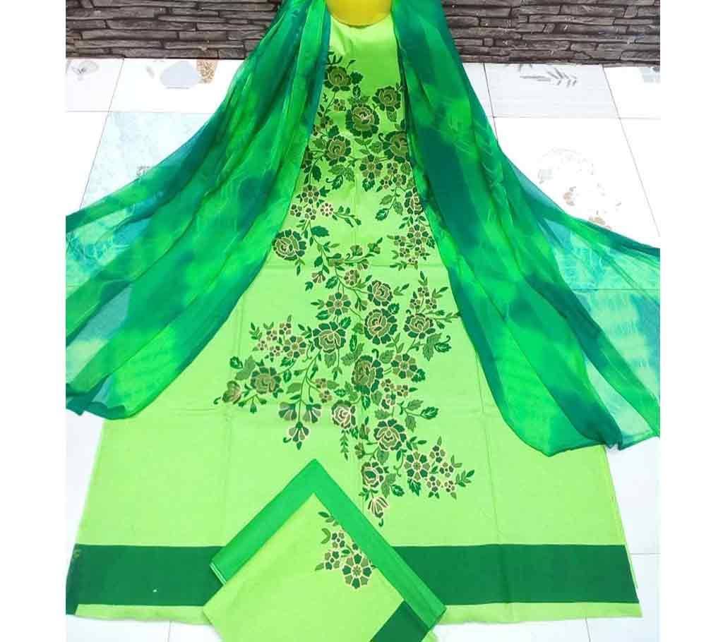 Deshi Cotton Unstitched Screen Printed 3Pcs - C67 - MHG
