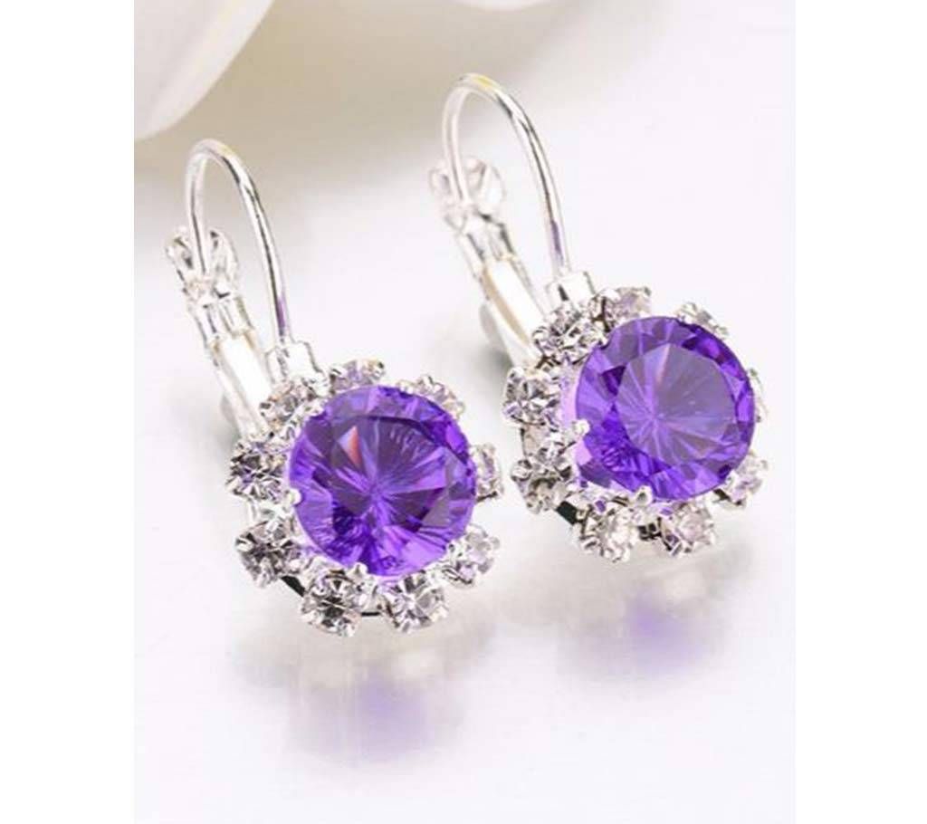 Crystal Round  Stone Stud  Earrings For Women