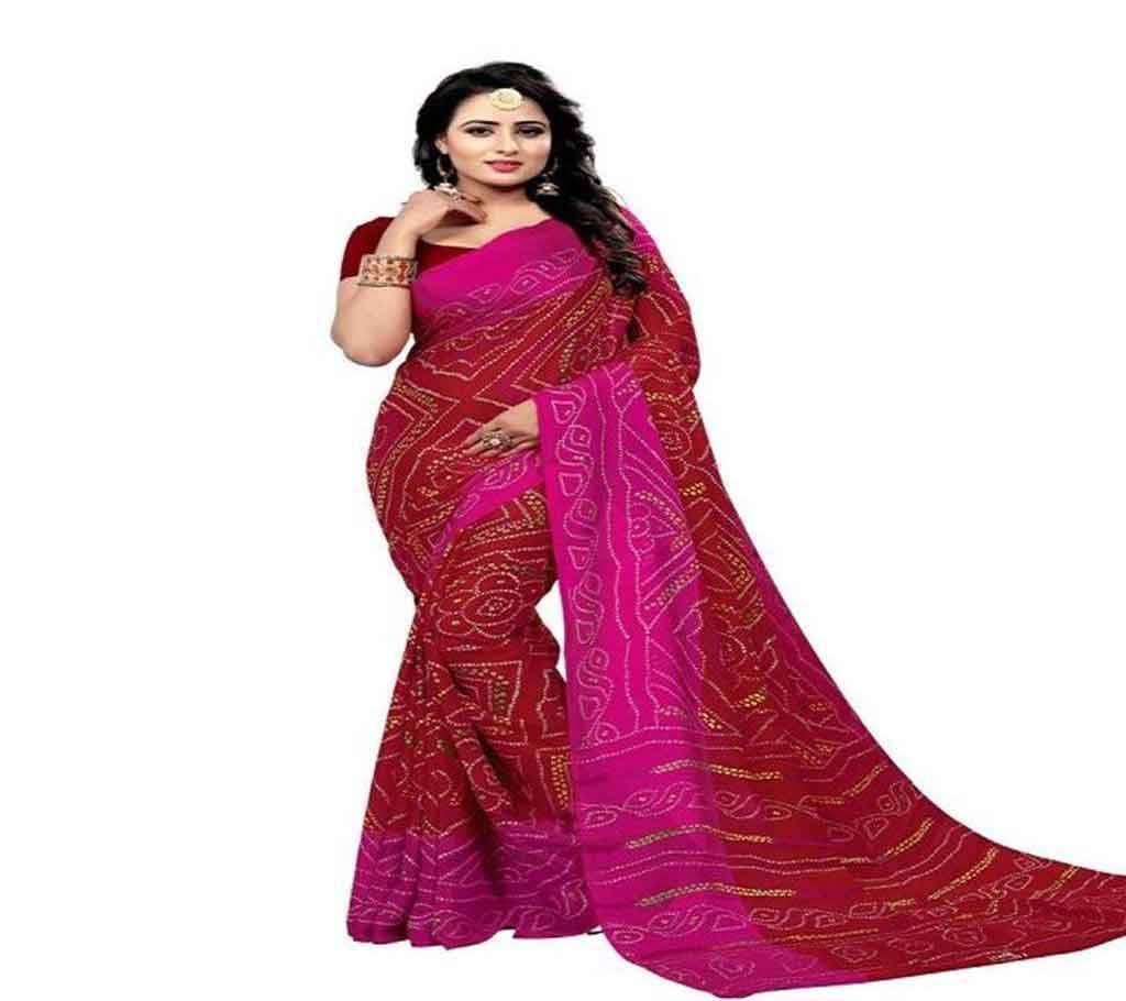 129  SGM Indian Chundri Silk Sharee  with blouse piece for women 