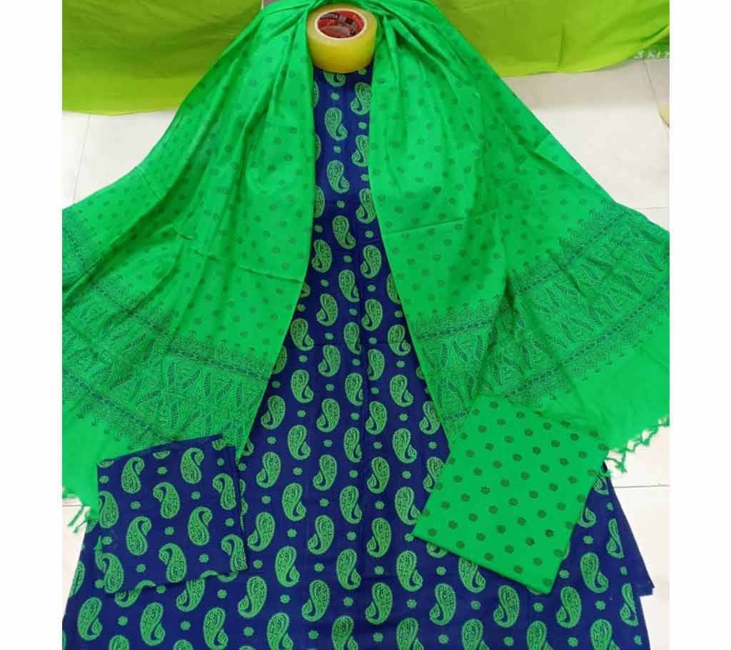 Unstitched Skin Print Three Piece 