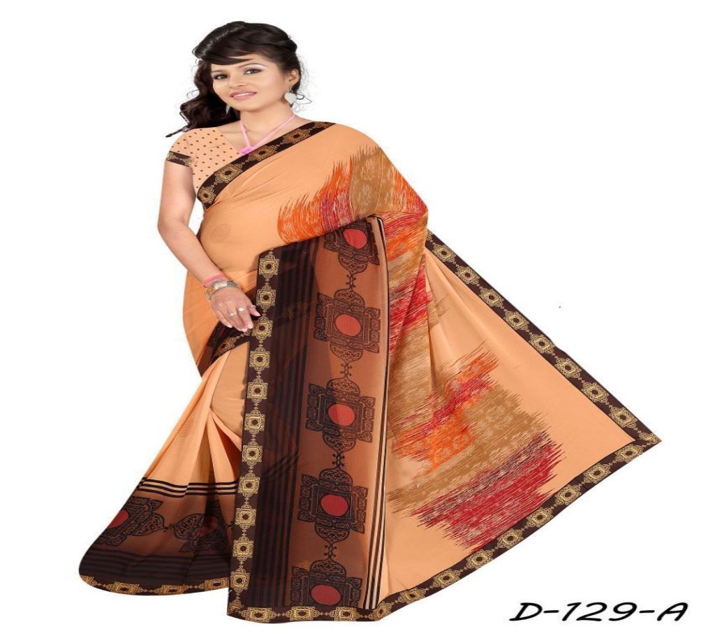 Indian Original Printed Sharee D129 A Hps