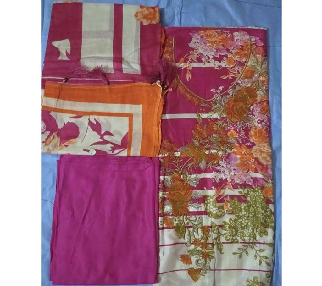 Unstitched China Cotton Three Piece 08