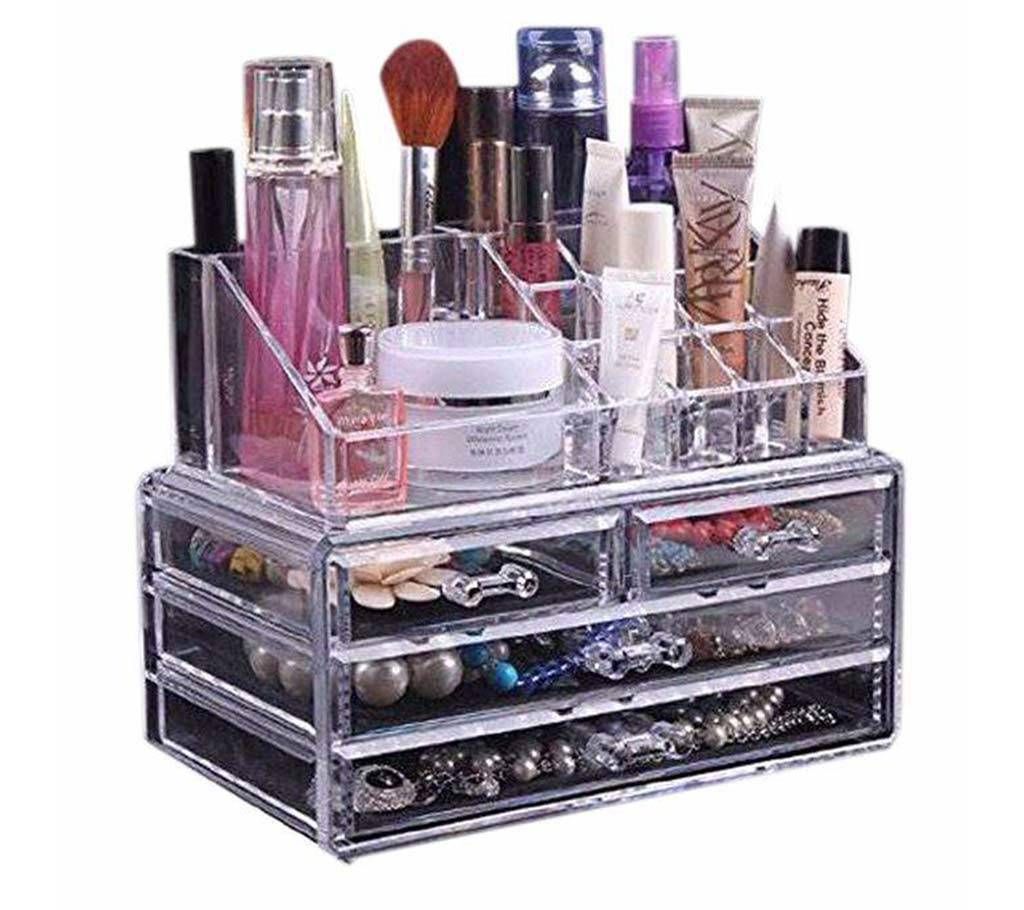Cosmetic Organizer Box - Silver