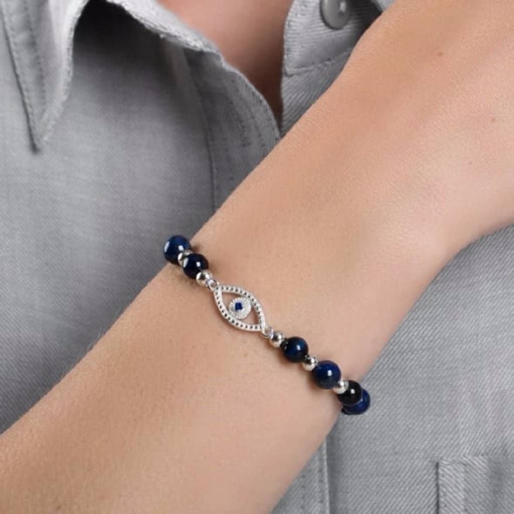 Silver plated beads setting bracelet 