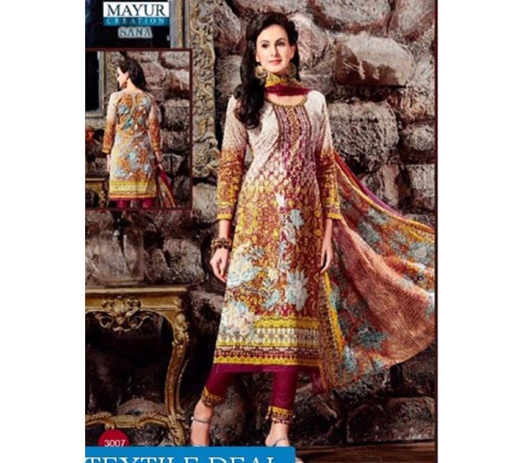 Sana Pakistani Unstitched Cotton Three Piece (307)