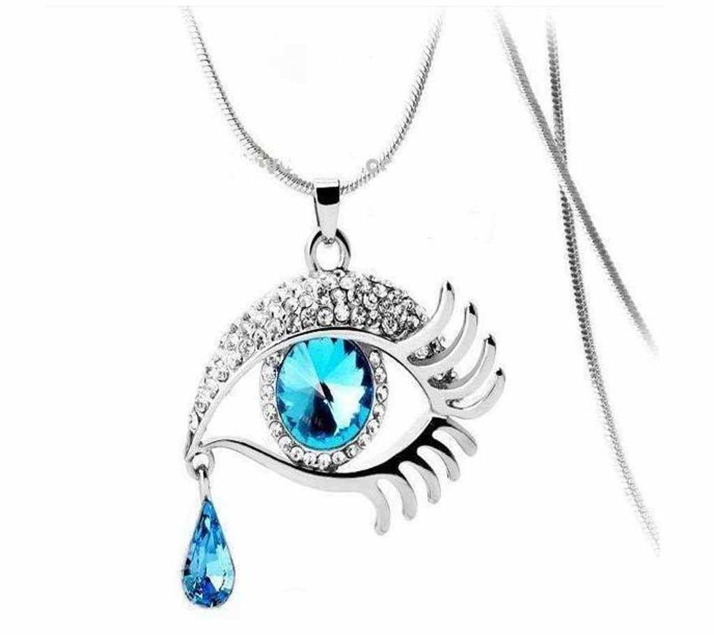 Eye Shaped Drop Pendant With Chain