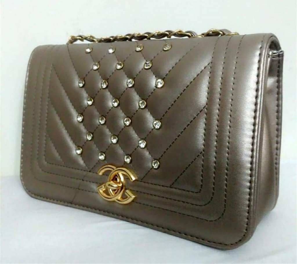 Ladies Artificial Leather Handbag - Ash