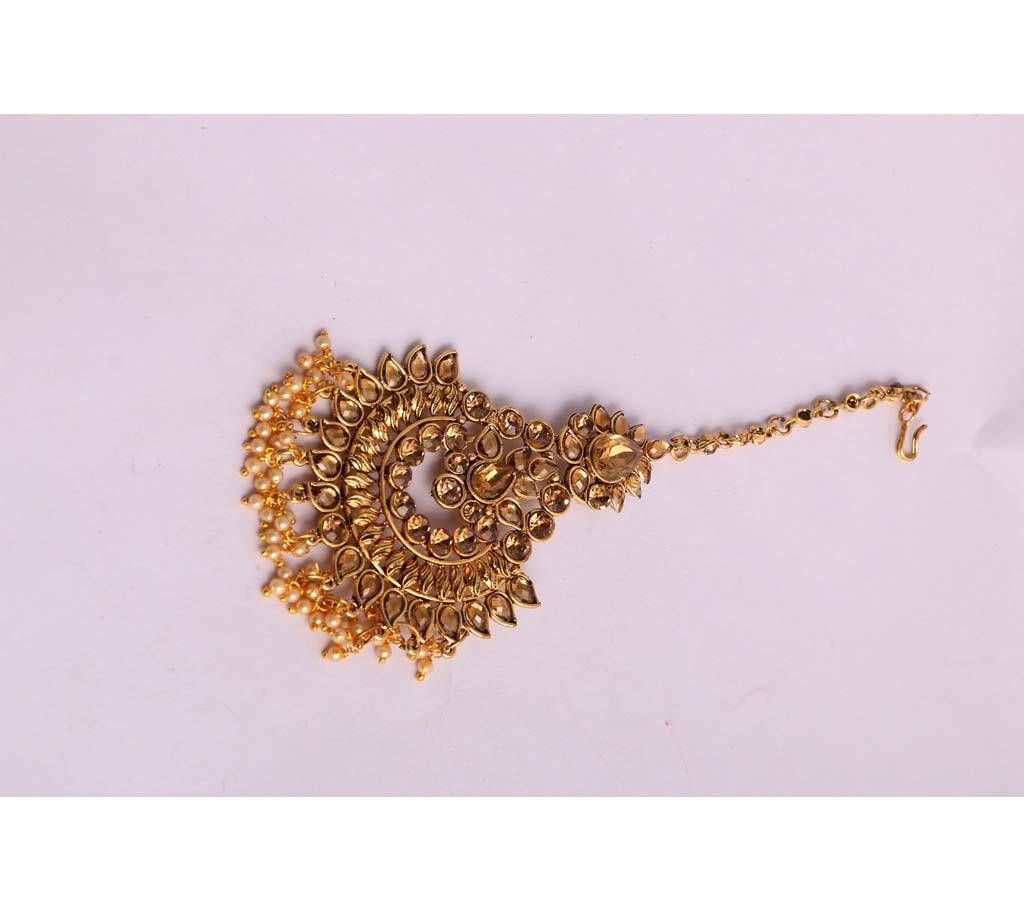 stone and kundan work tikli 