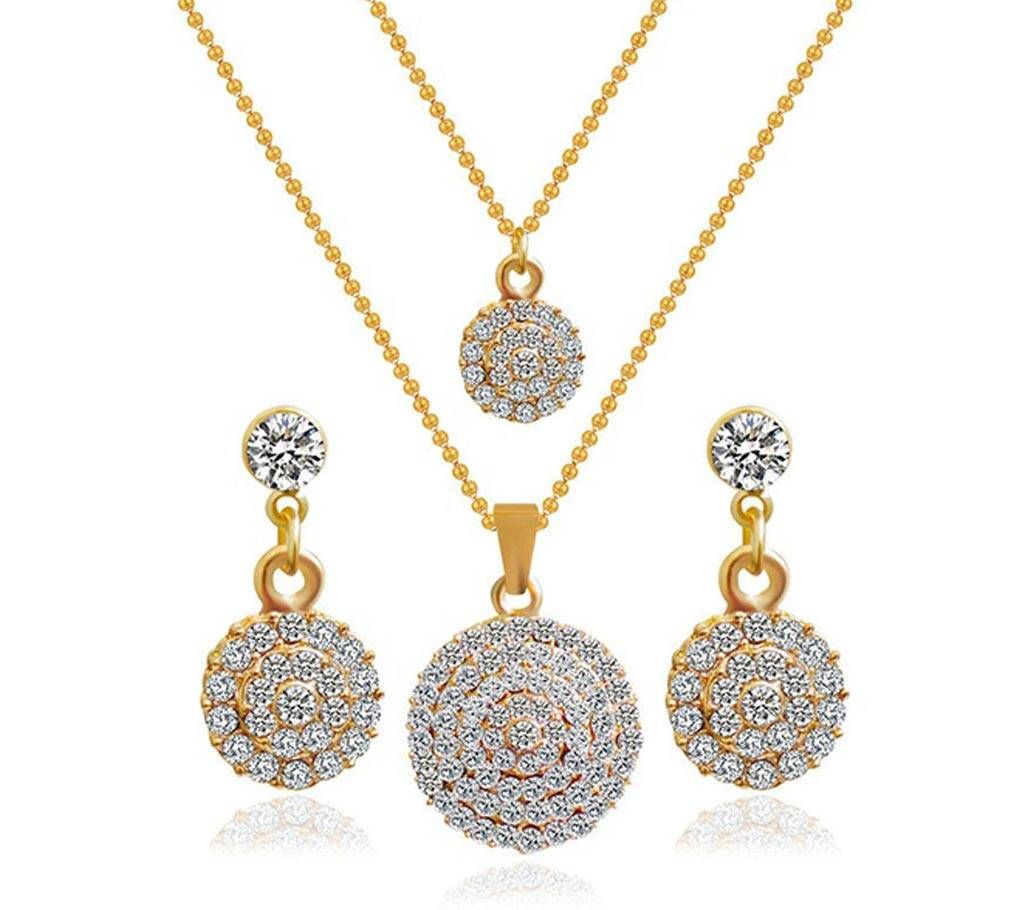Chia Fashion gold plated crystal necklace set (by Pink Point - CHIA30)