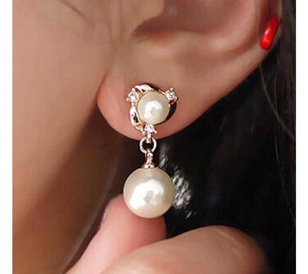 Chia Fashion Crystal Pearl Dangle Earrings (by Pink Point - CHIA66)