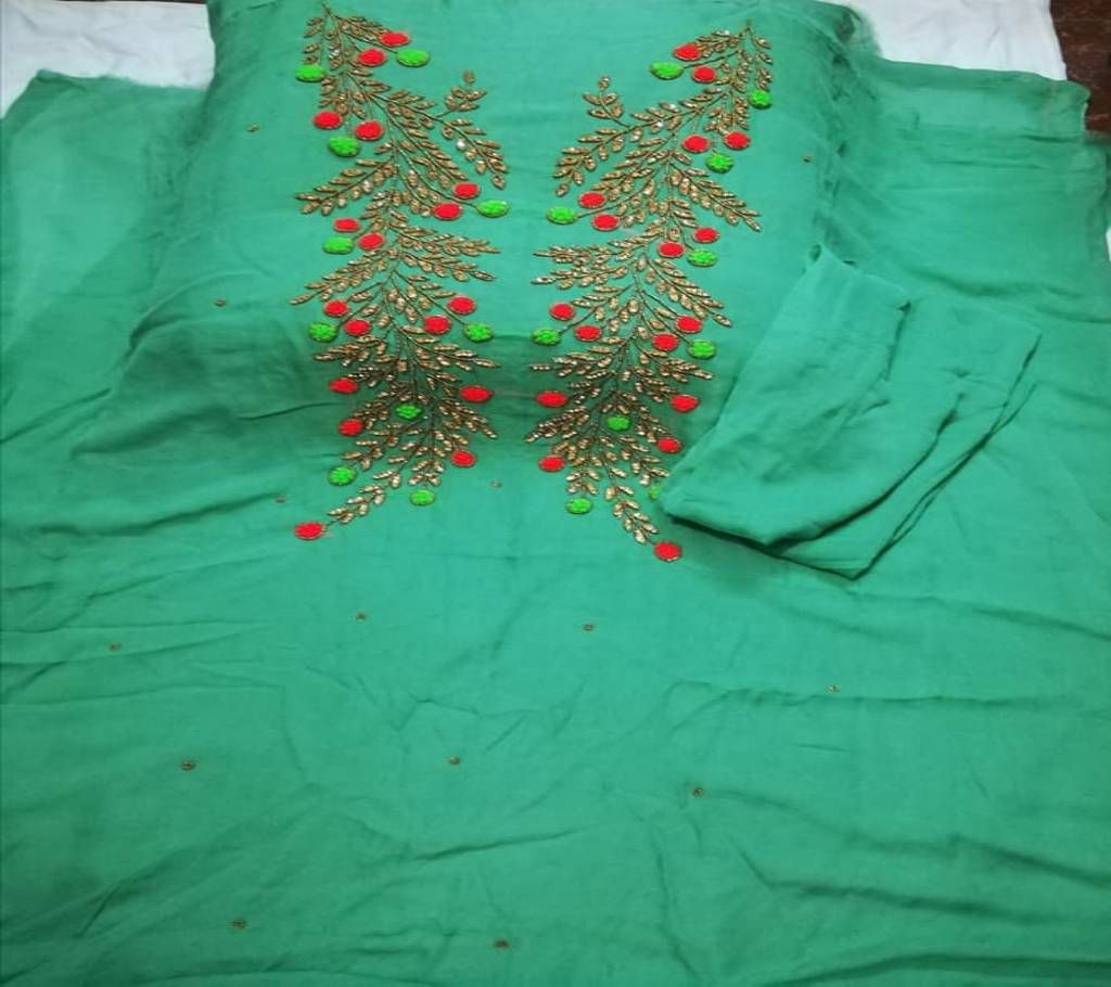 Unstiched viskos jorjet three pcs
