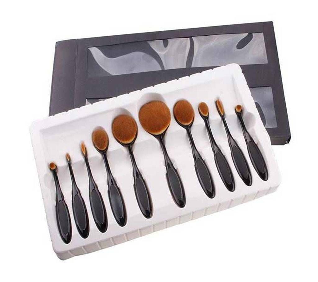 10 PCS PROFESSIONAL MAKEUP BRUSHES SYNTHETIC ROSE GOLD
