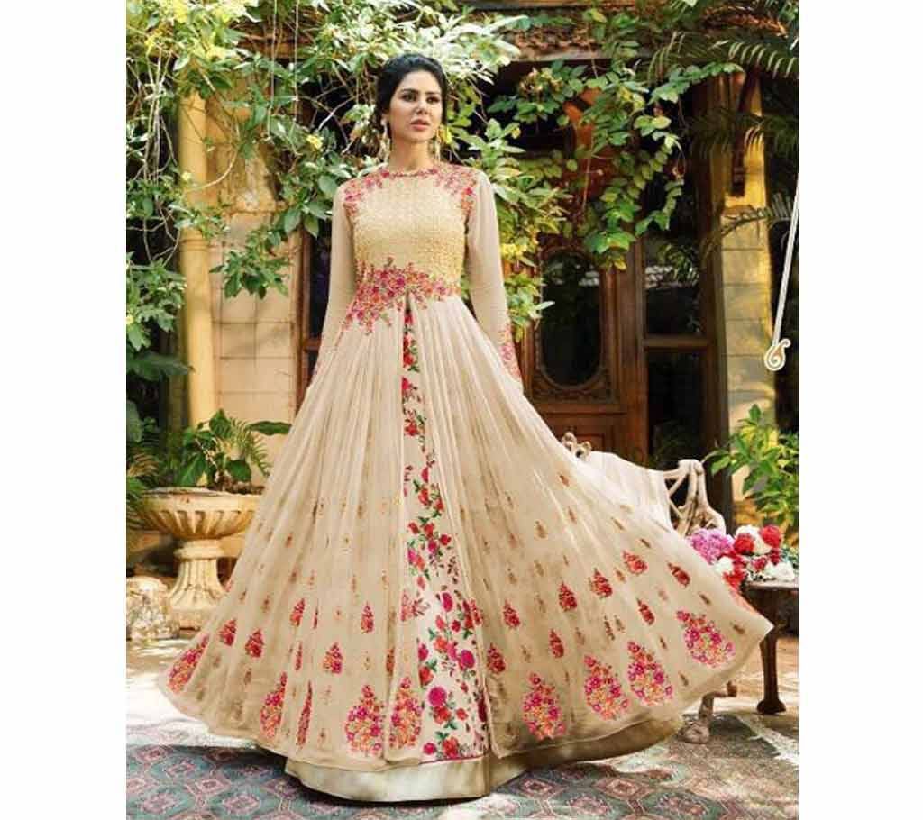 Unstitched georgette with Embroidery Floor Touch Designer salwar suit  zubeda 040