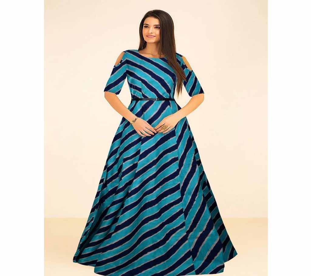 Prince blue Black Stripe gown