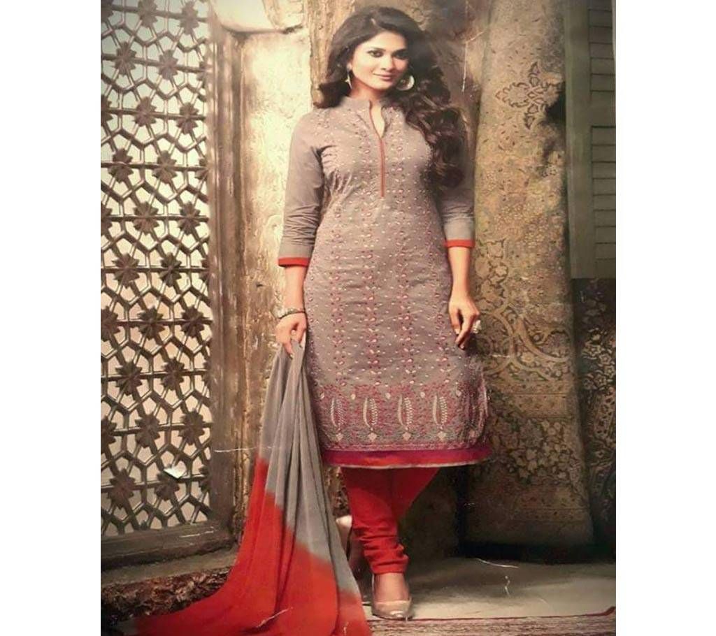 Indian un stitched cotton three piece copy 