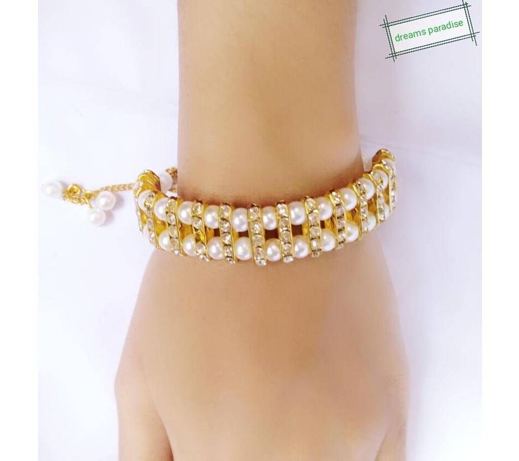 stone spacer+ pearl bracelet 