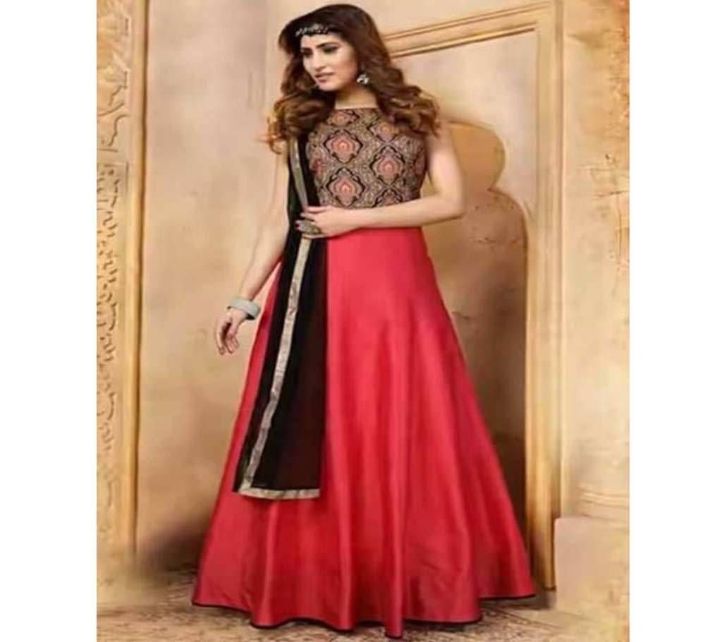 Indian silk With Heavy Embroidery Gown - Copy
