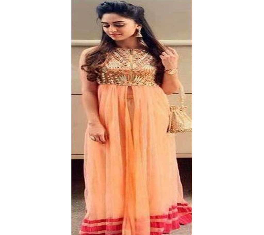 Indian Georgette With Heavy Embroidery Gown - Copy