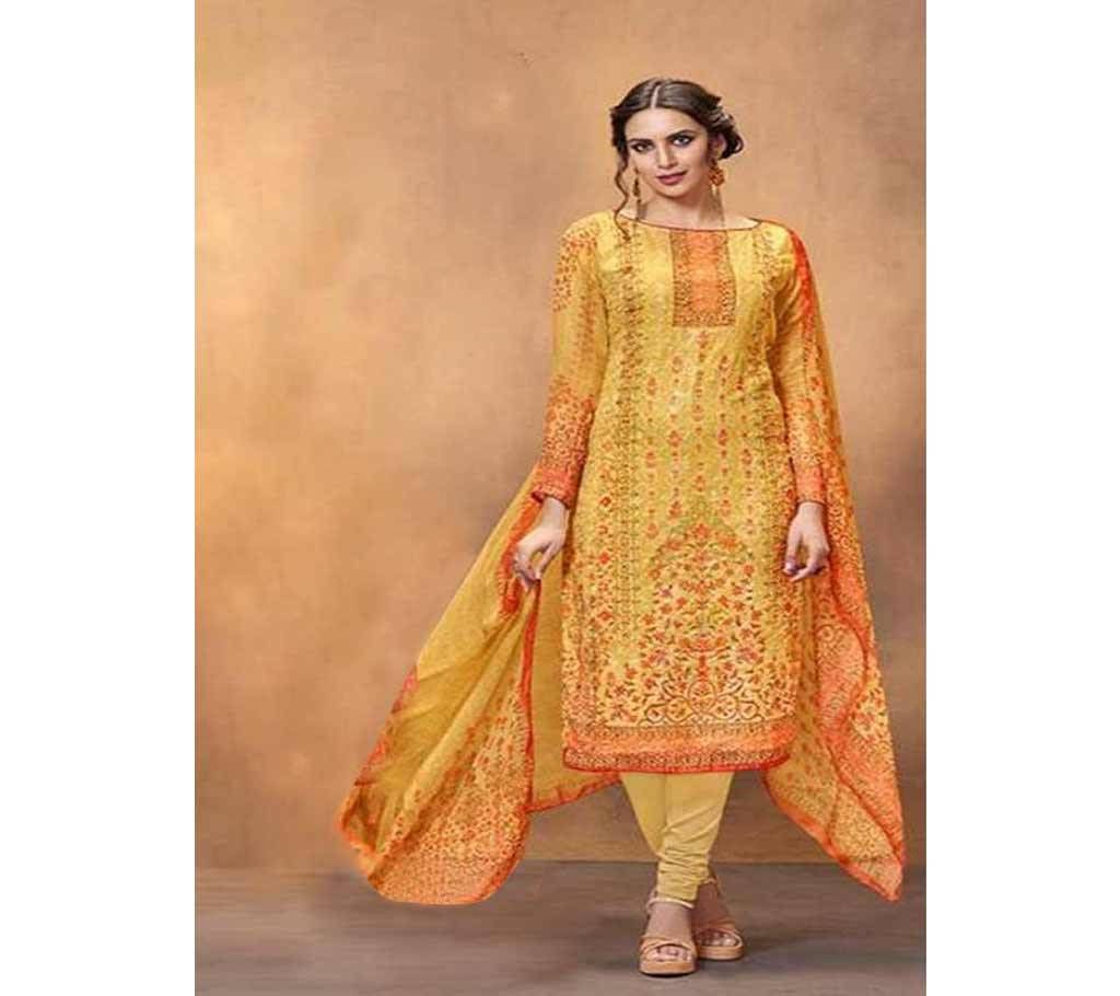Unstitched Indian Cotton Salwar Kameez