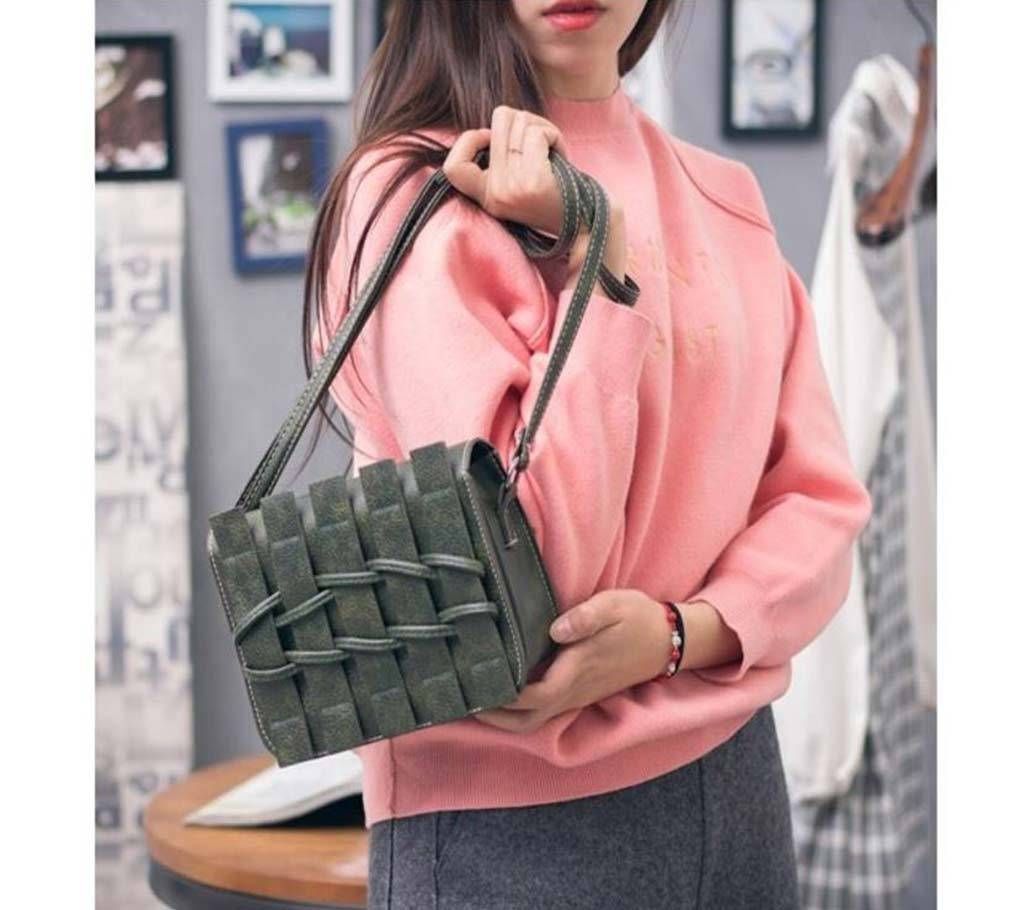 Korean version of the new handbag hand-held simple fashion shoulder bag (1829 Black)
