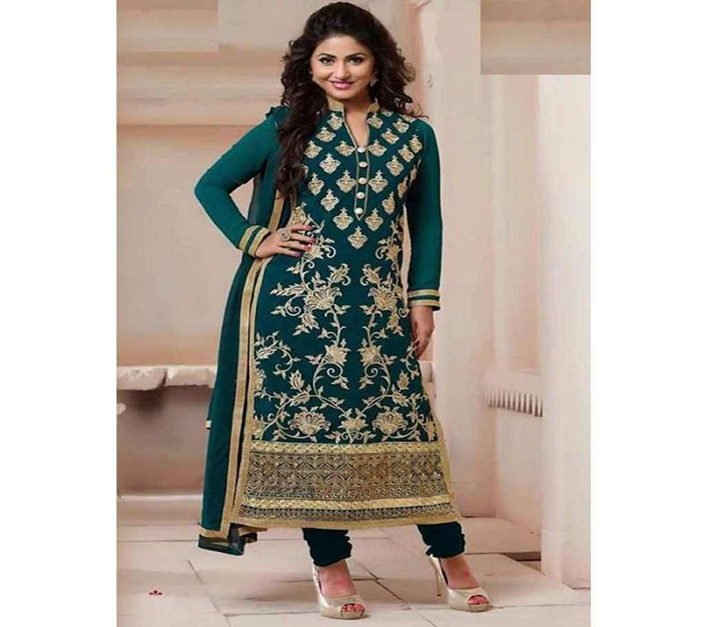 Unstitched block printed Rajdhani voyel cotton Salwar Kameez St block-330