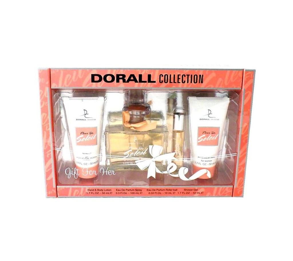 Fleur De Soleil Gift Set For Her (Ladies 4 Piece Fragrance Gift Set) Dorall Collection USA