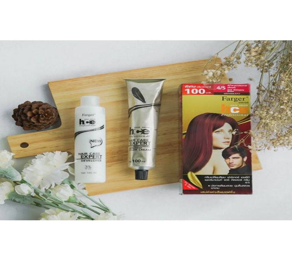 HAIR COLOR_ RED BERRY 4/5 Dark Mahogany Brown thailand