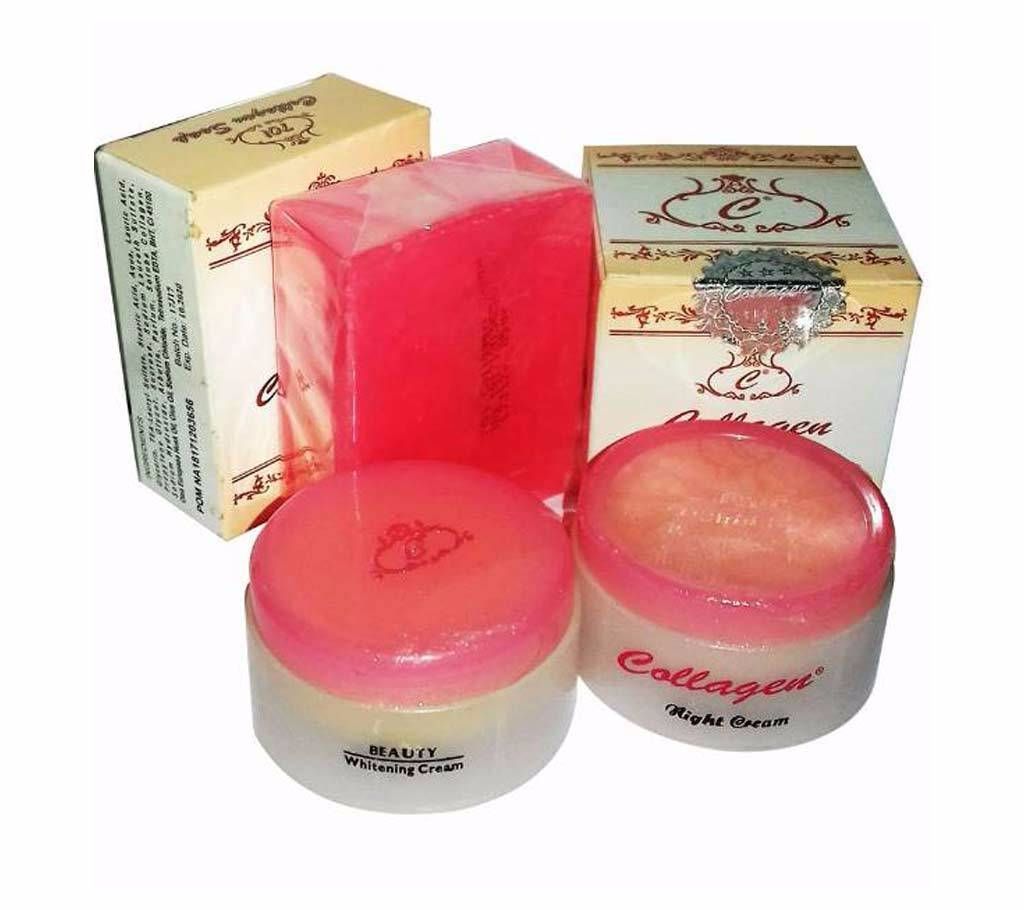 Collagen day cream and night cream with soap (whitening) malaysia