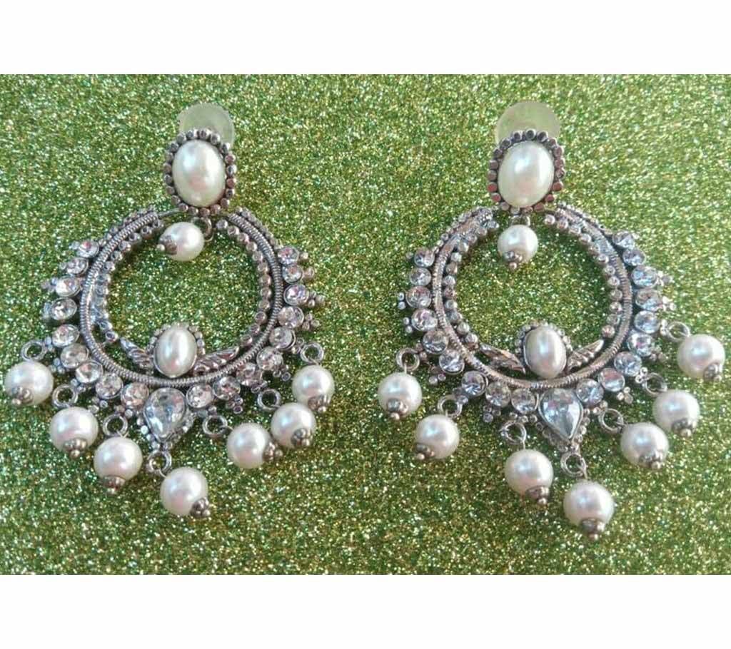 beautiful artificial pearl stone setting Earrings 