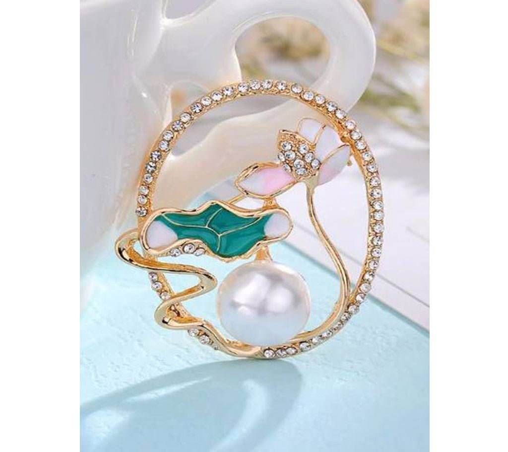 Pond moonlight rhinestone brooch for women