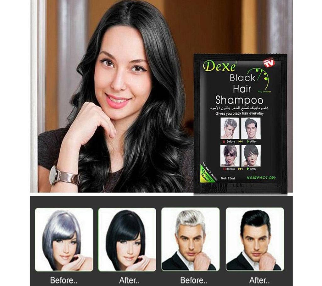 Dexe Black Hair Shampoo(1 box-10 pis)-25ml-UK