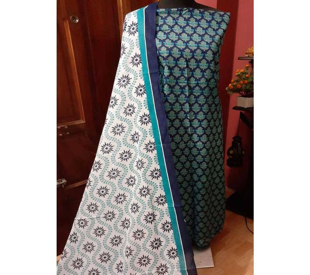 Indian Unstitched Joypuri Cotton Three Piece