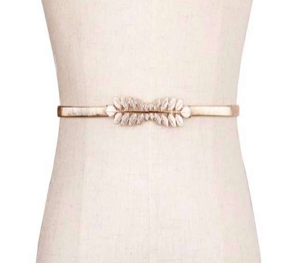 Elastic Stylish gold metal buckle Belts for women