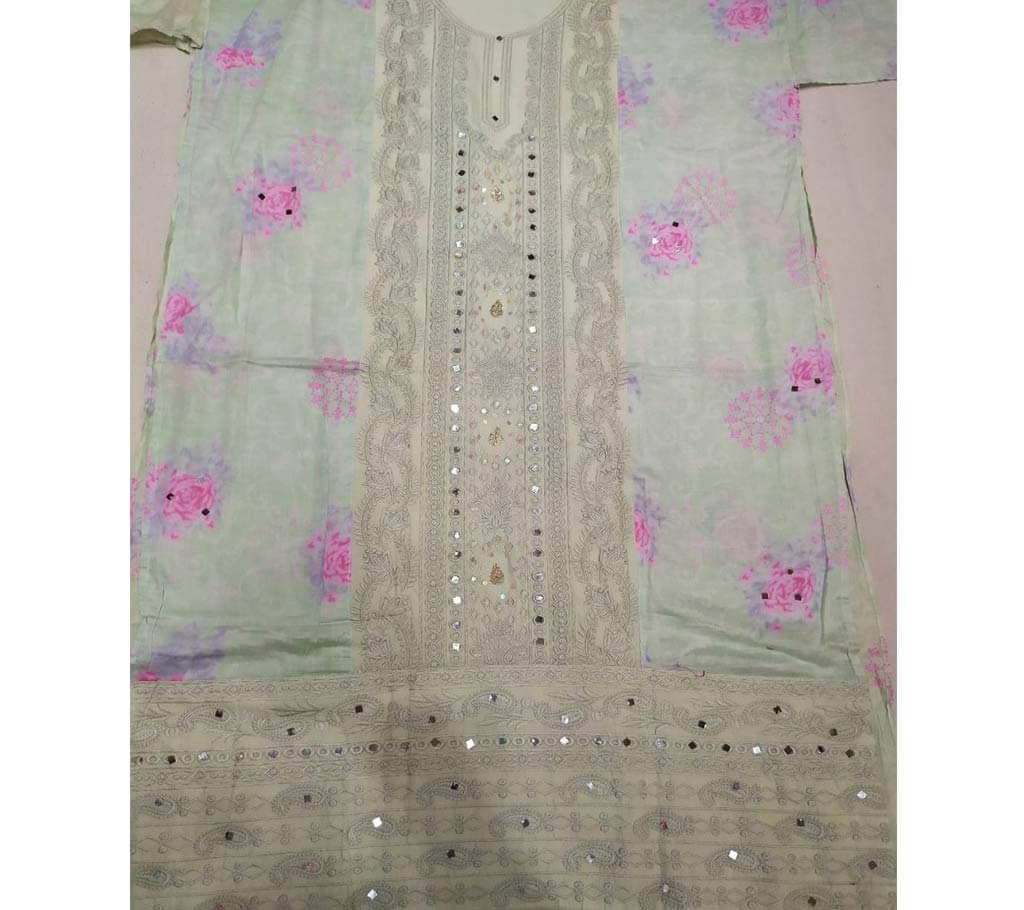 Unsteched Cotton Three Piece 