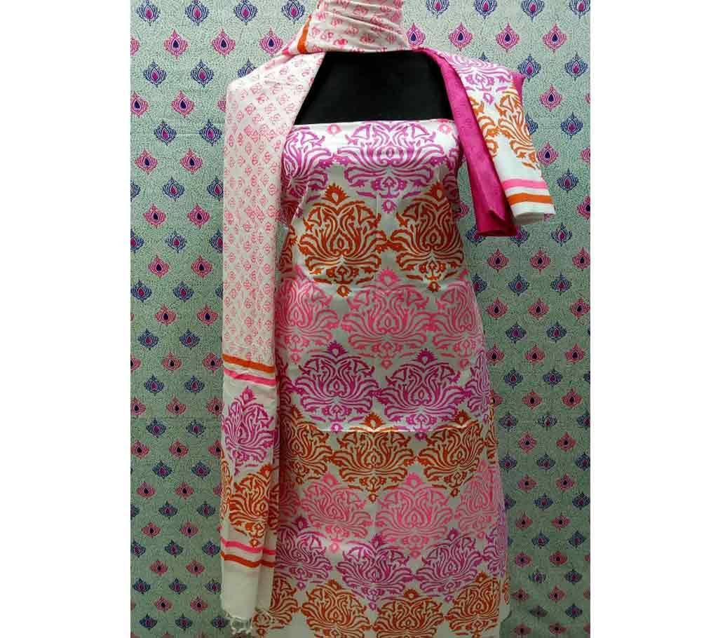 Deshi Cotton Unstitched Screen Printed 3Pcs - C68 - MHG