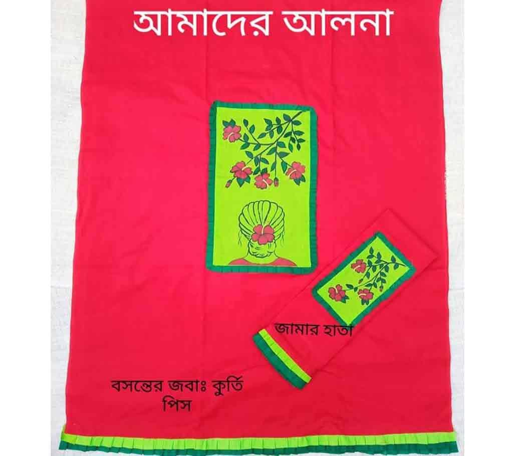 Unstitched Cotton Kurti The Spring Flower