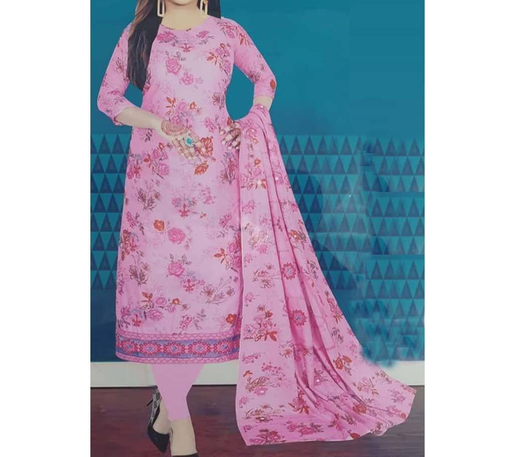 Unstitched Cotton Printed And Embroidery 3Piece
