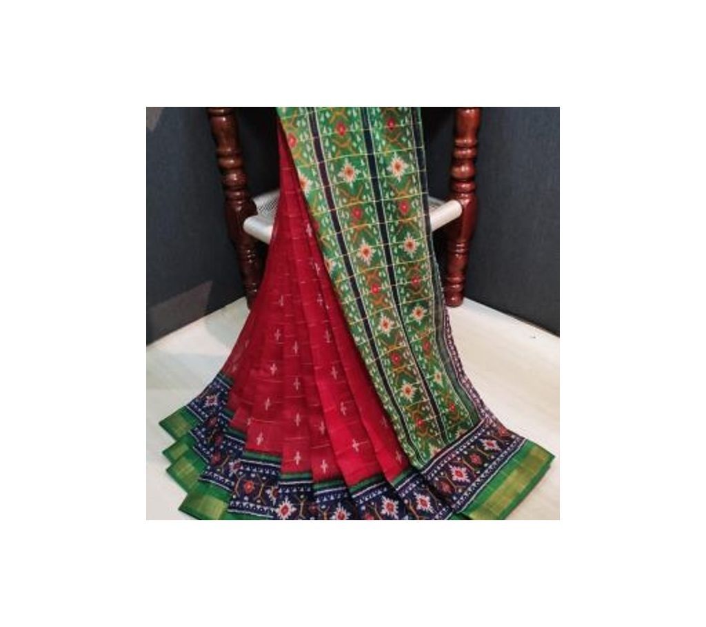 Indian Cotton Ikkat Print Saree 1