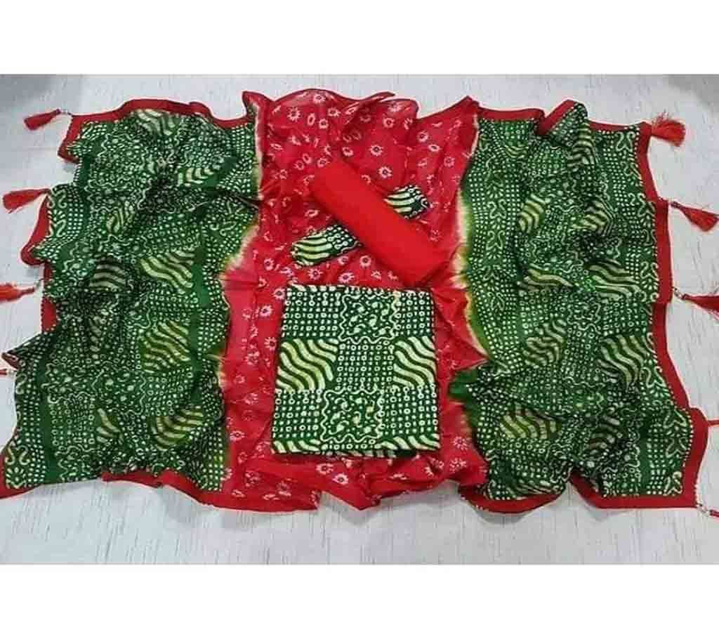 Bexi Voil Leach Vegetable Batik Three Piece For Women-17