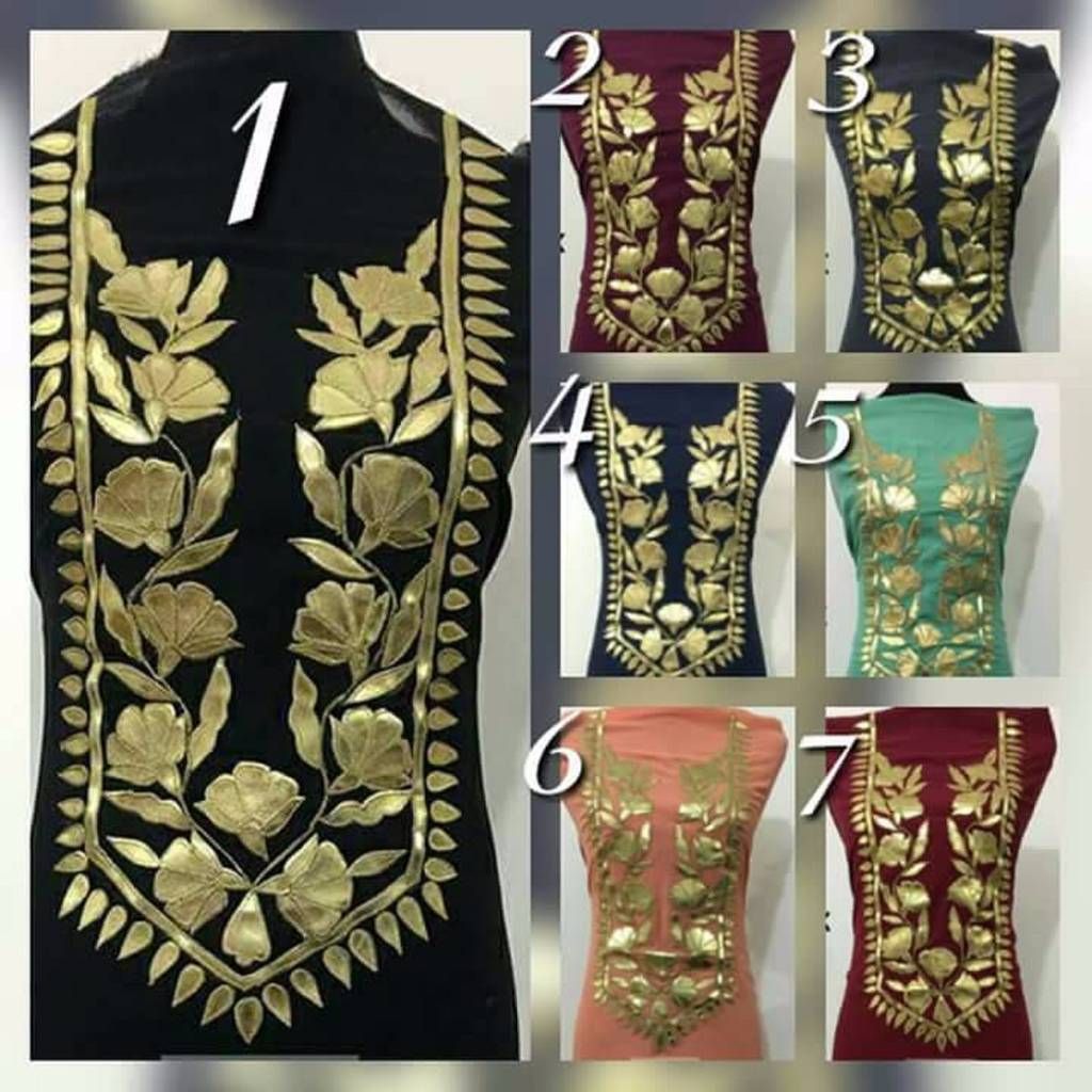 Unstitched Leather Embroidery Dress