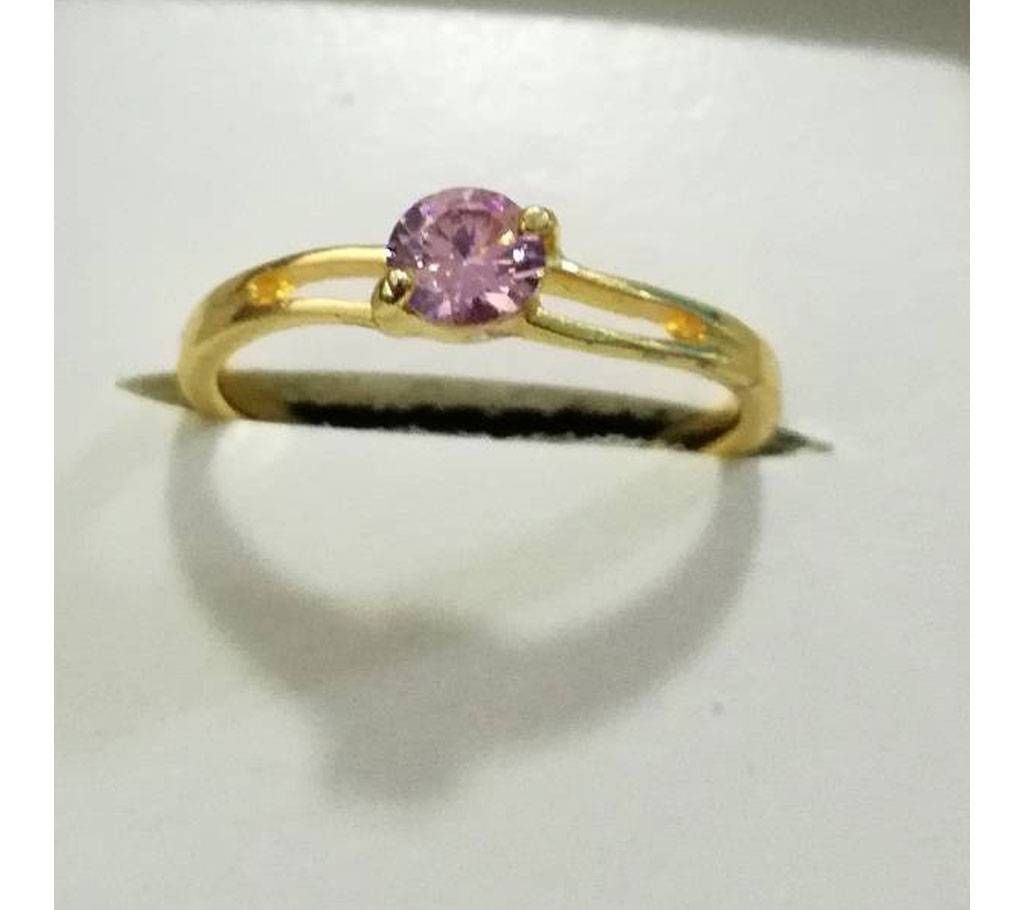 Rhinestone Setting Gold Plated Finger Ring