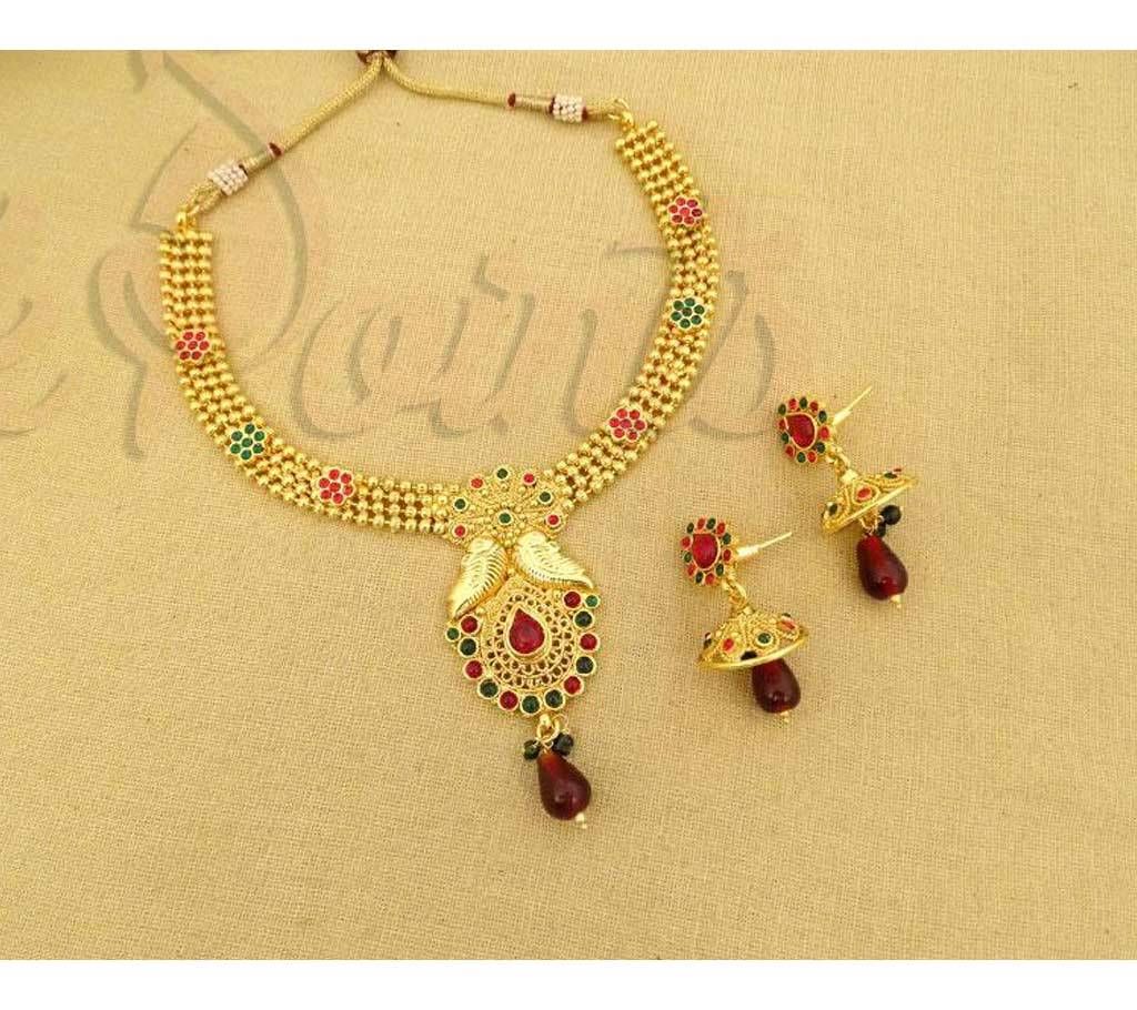 COUPLE PEACOCK KEMP ANTIQUE NECKLACE SET (by Pink Point - NS-846-90)